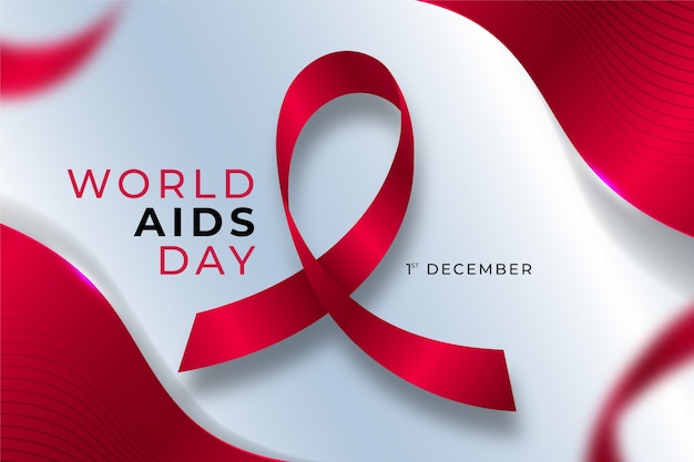 Vettore gratuito sfondo della giornata mondiale dell'aids sfumato