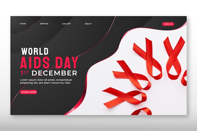 Шаблон целевой страницы градиентного всемирного дня борьбы со СПИДом