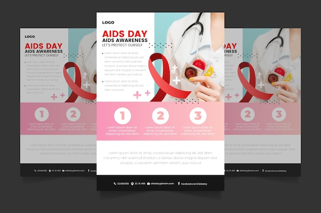 Collezione di poster verticali per la giornata mondiale dell'aids gradient