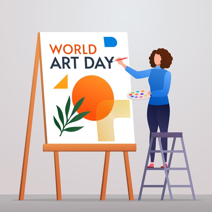 무료 Vector 그라디언트 세계 예술의 날 그림
