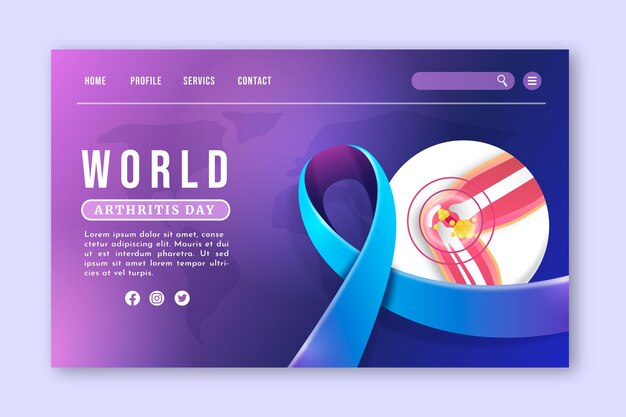 Gradient world arthritis day landing page