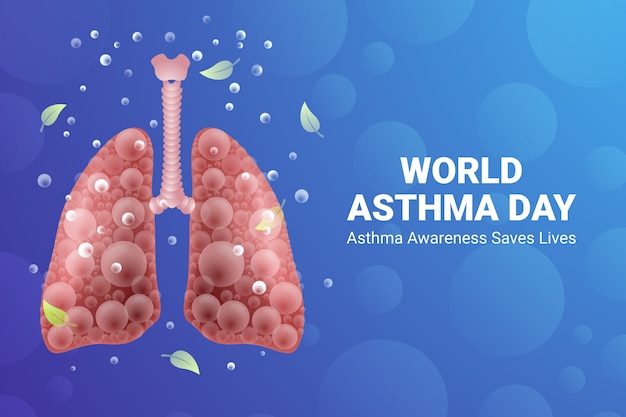 Gradient world asthma day background