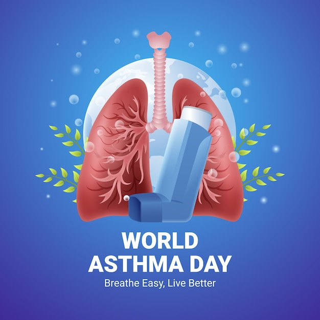 Gradient world asthma day illustration