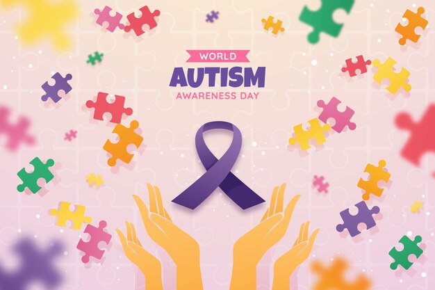 gradient world autism awareness day background