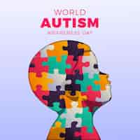 무료 벡터 그라디언트 세계 자폐증 인식의 날 그림