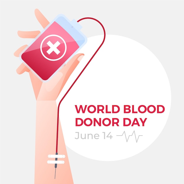 Иллюстрация всемирного дня донора крови градиента