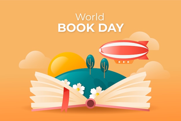 Gradient world book day background