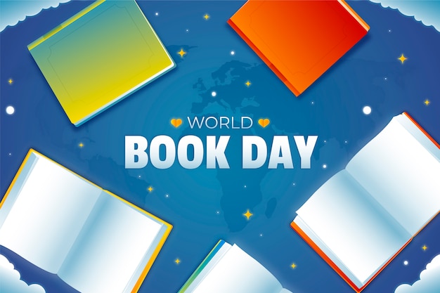 Free vector gradient world book day background