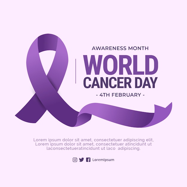 Gradient world cancer day background