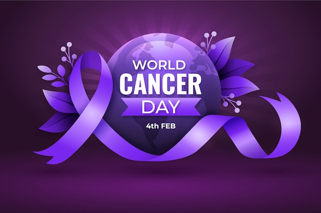 Free vector gradient world cancer day background