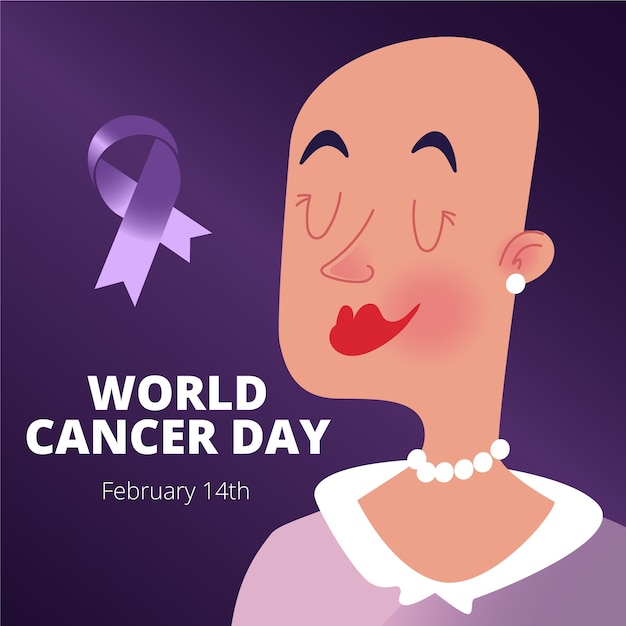 Free vector gradient world cancer day background