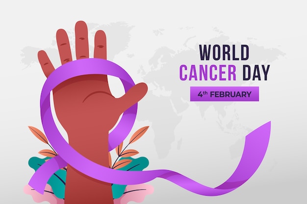 Gradient world cancer day background