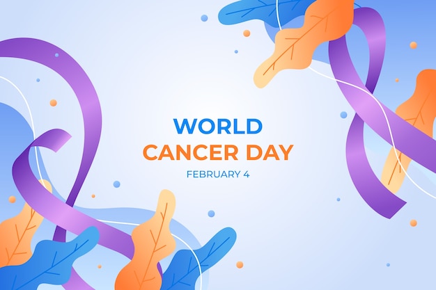 Free vector gradient world cancer day background