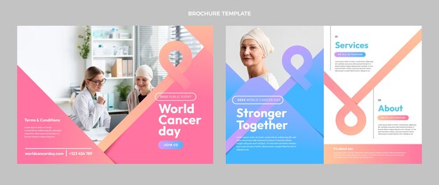 Шаблон бизнес-брошюры к всемирному дню борьбы с раком