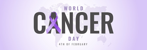 Free vector gradient world cancer day horizontal banner