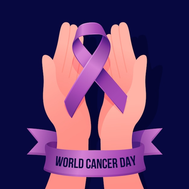 Free vector gradient world cancer day illustration