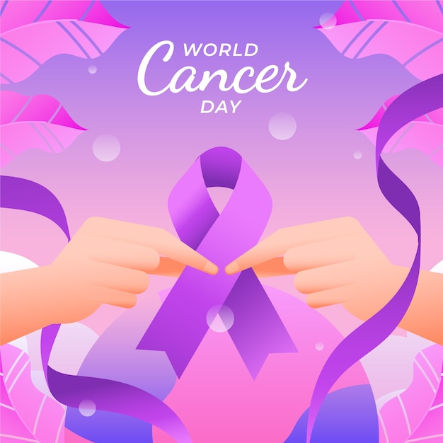 Gradient world cancer day illustration