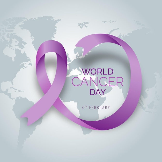 Free vector gradient world cancer day ribbon