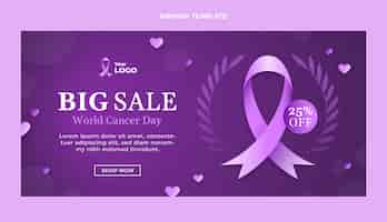 Free vector gradient world cancer day sale horizontal banner