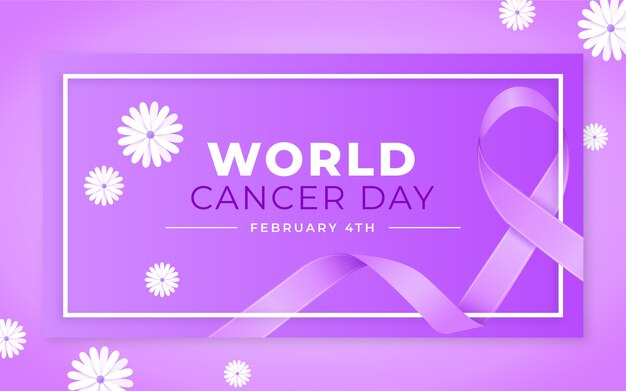 Free vector gradient world cancer day social media promo template
