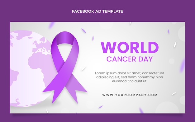 Gradient world cancer day social media promo template