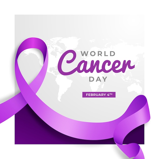 Free vector gradient world cancer day