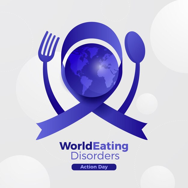 Gradient world eating disorders action day illustration