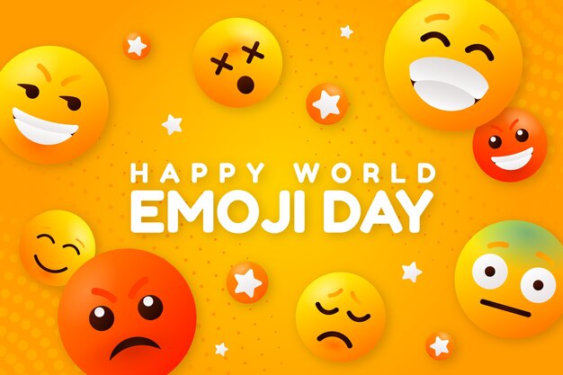 Gradient world emoji day background