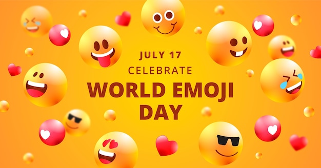 Gradient world emoji day background