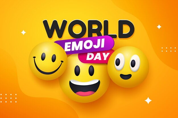 Gradient world emoji day dynamic background