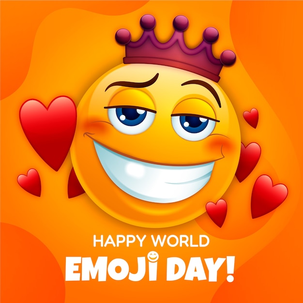 Free vector gradient world emoji day illustration with emoticons