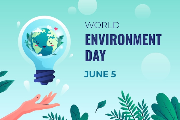 Free vector gradient world environment day background