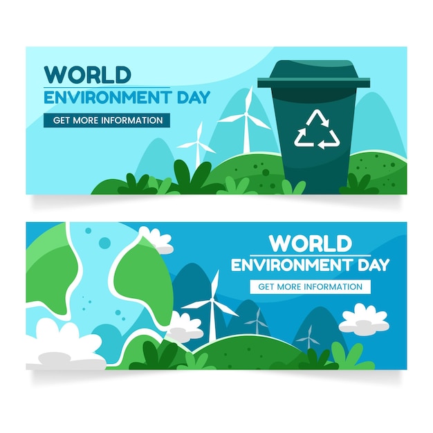 Free vector gradient world environment day banner template