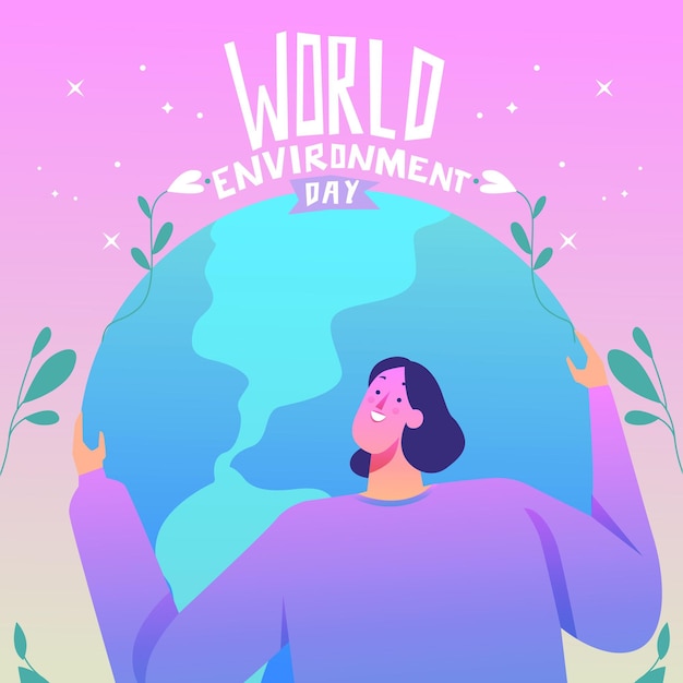 Free vector gradient world environment day illustration