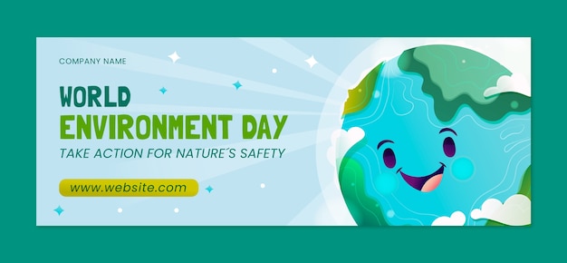 Free vector gradient world environment day social media cover template