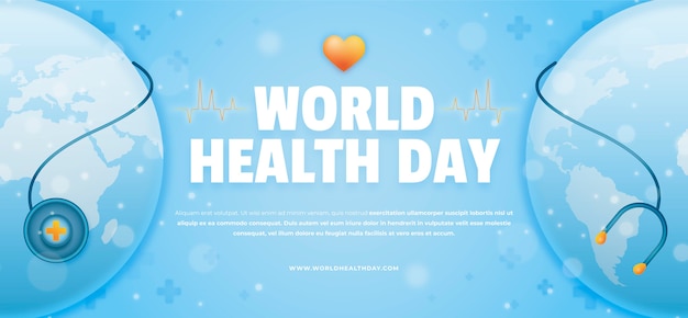 Gradient world health day horizontal banner