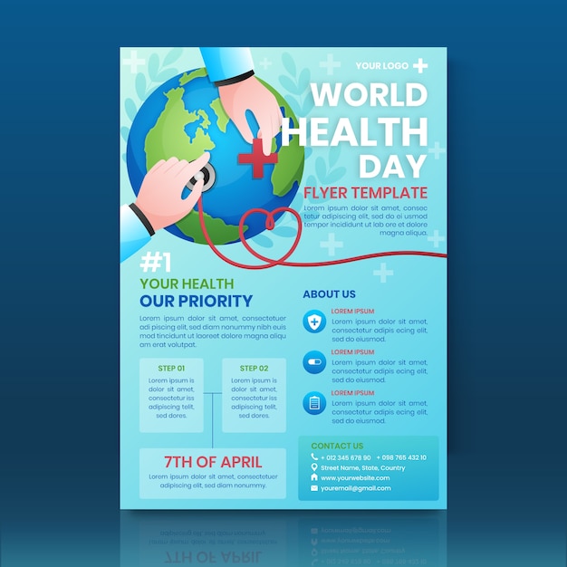 免费矢量梯度世界卫生日的海报