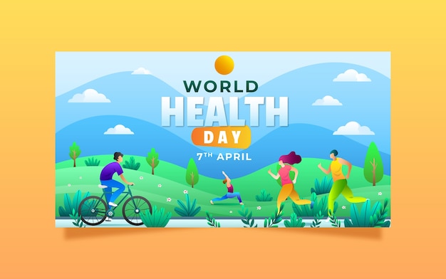 Gradient world health day social media post template