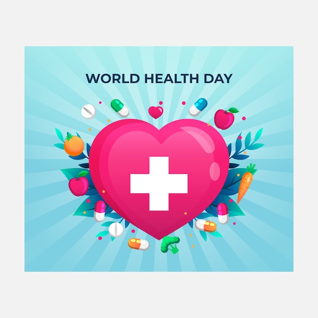 Free vector gradient world health day social media post template