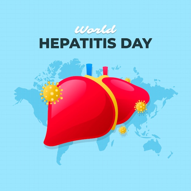 Бесплатное векторное изображение Иллюстрация всемирного дня борьбы с гепатитом