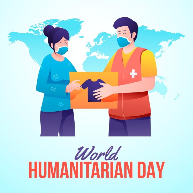 Gradient world humanitarian day illustration