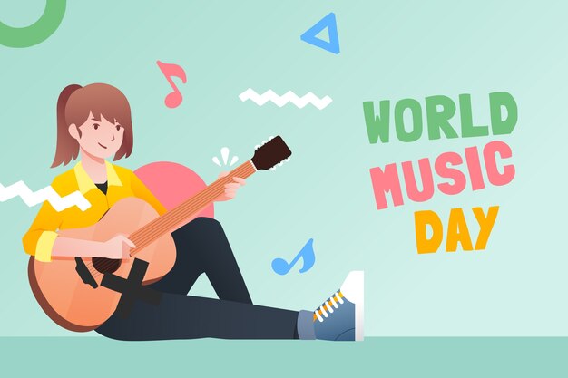 Gradient world music day background