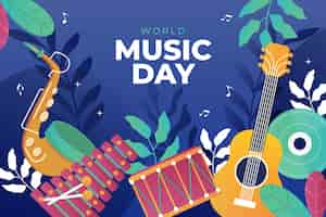 Free vector gradient world music day background