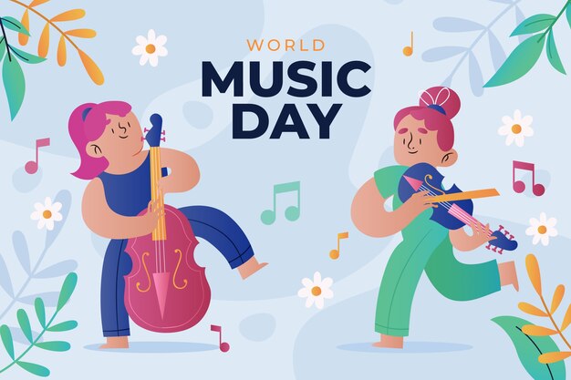 Gradient World Music Day Background