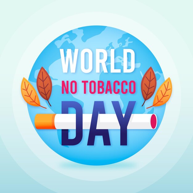 Gradient world no tobacco day illustration