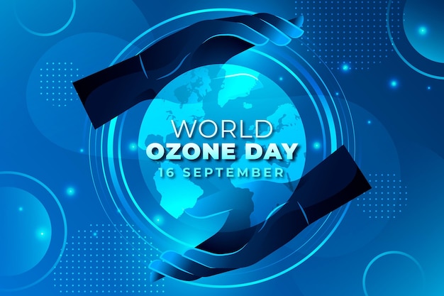 Gradient world ozone day background