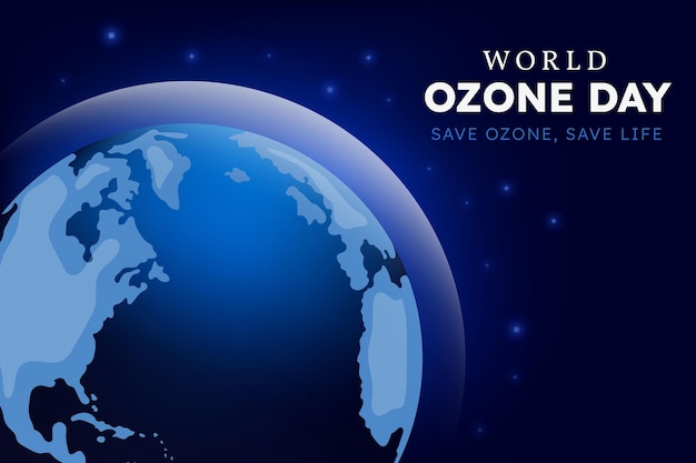 Gradient world ozone day background