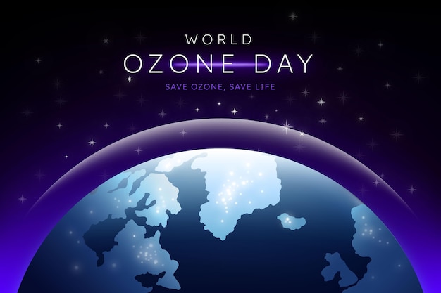 Free vector gradient world ozone day background