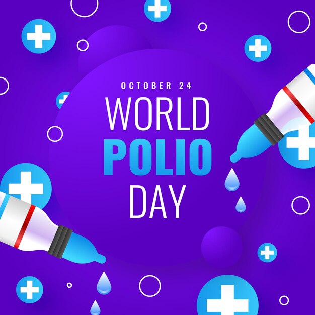 グラデーション世界ポリオの日のイラスト