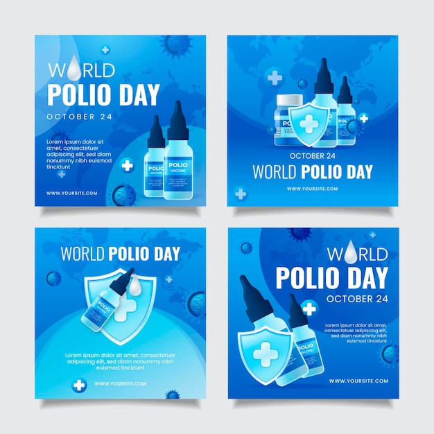 Коллекция постов в instagram, посвященная всемирному дню полиомиелита